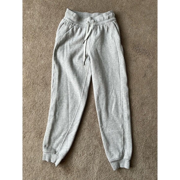 Lululemon Jogger Womens 2 High Rise Scuba 28" Heathered Core Light Gray Fleece - Picture 1 of 7
